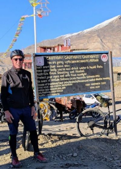 Neil Luckett Cycling on the  tour with redspokes